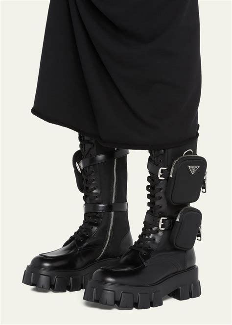 thigh high prada boots|Prada combat boots with pouches.